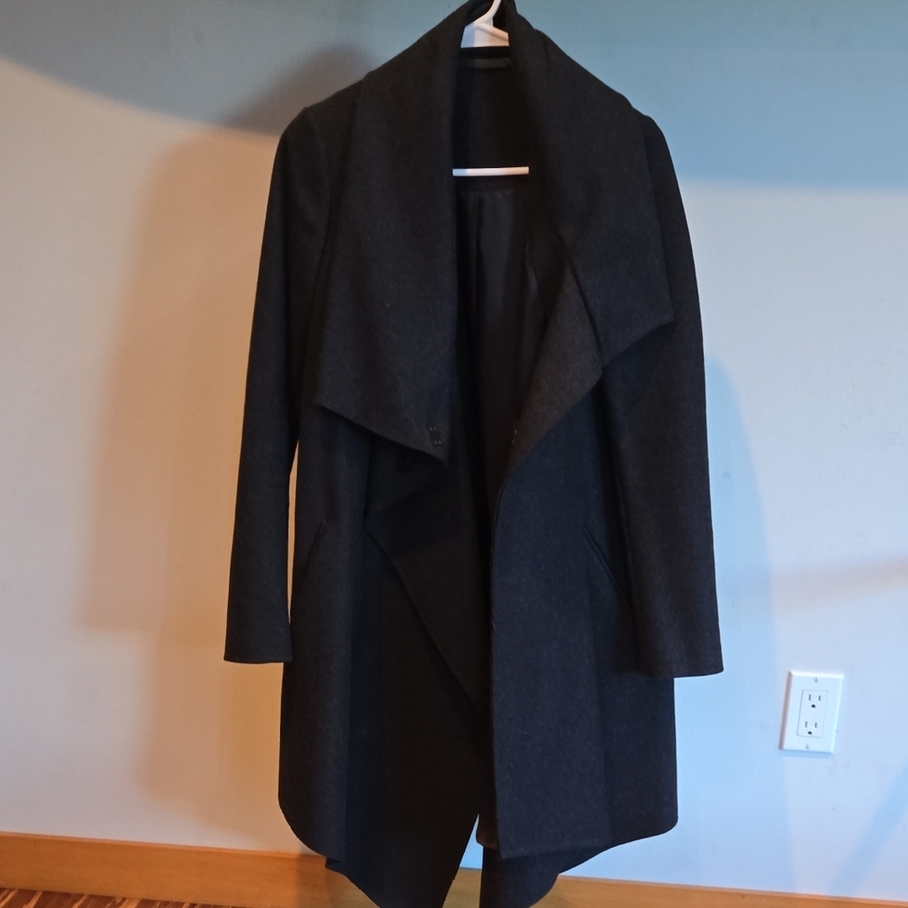 Allsaints City Momentum Wool Coat Dark Grey